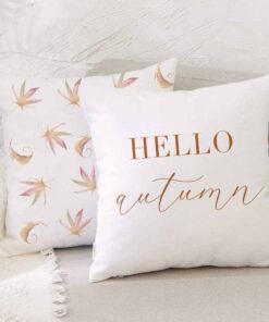 Hello Autumn Calligraphy Throw Pillow