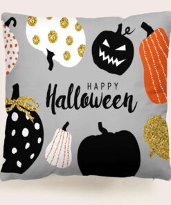 Happy Halloween Pumpkin Print Cushion Pillow