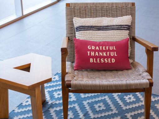 Grateful Thankful Blessed Thanksgiving Pillow