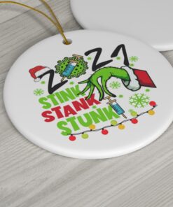 Funny Covid Christmas Stink Stank Stunk Grinch Ornament