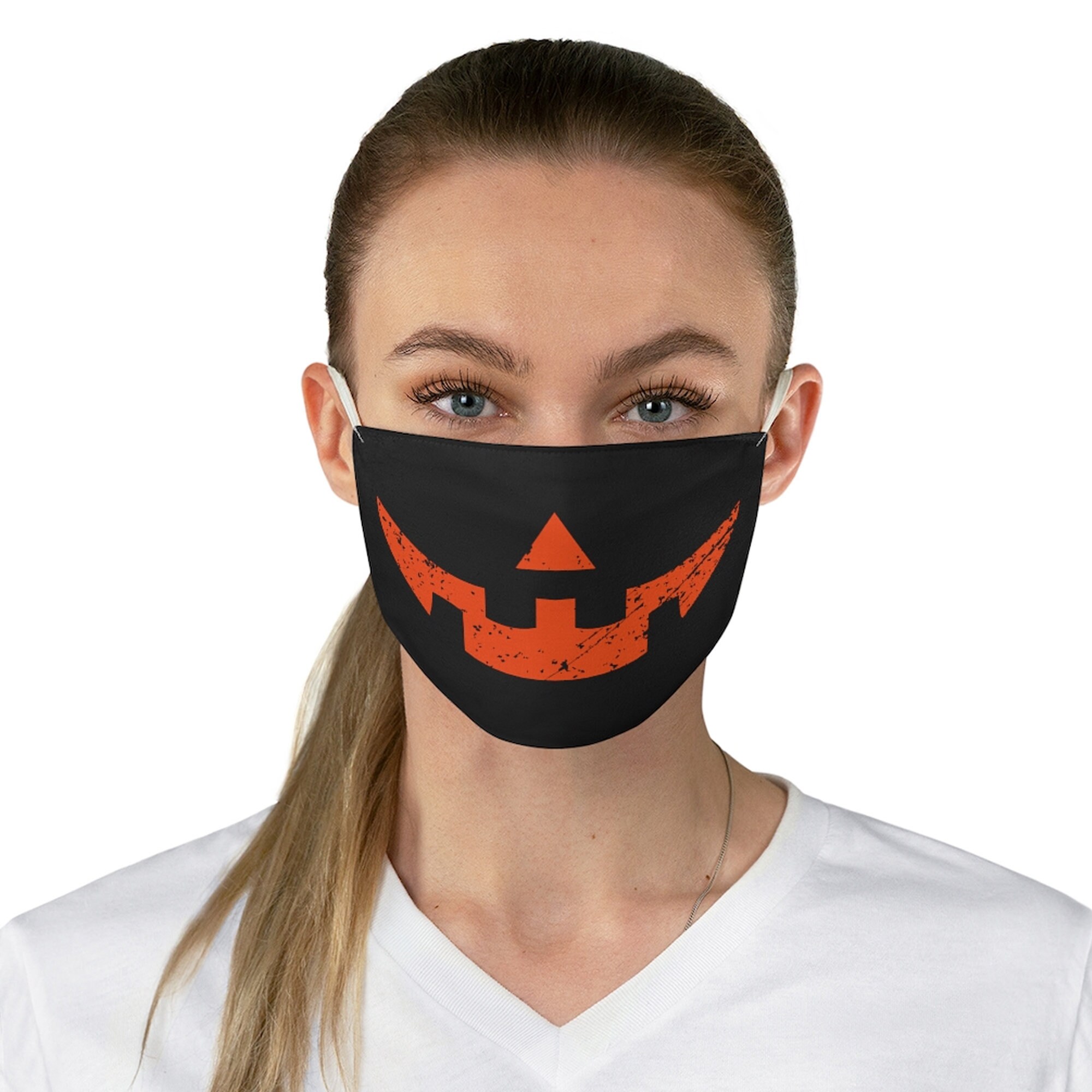 Jack-O'-Lantern Pumpkin Face Mask Reusable Funny Halloween