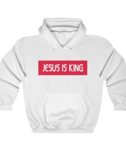 Jesus Is King Sweatshirt Christian Red and White