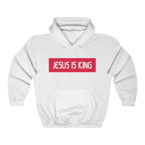 Jesus Is King Sweatshirt Christian Red And White