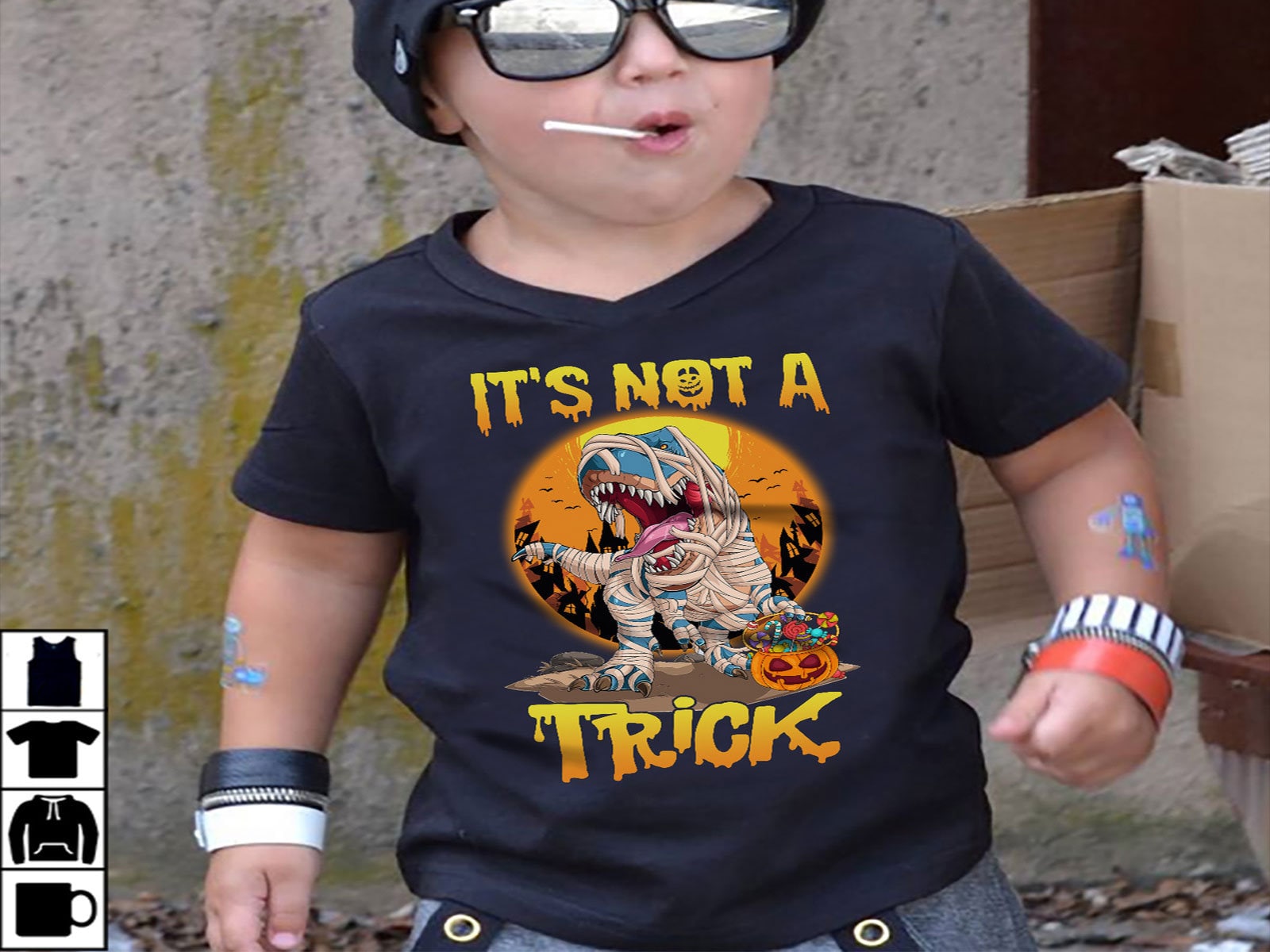 Kids Halloween Saurus It's Not A Trick Shirts
