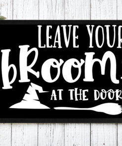 Leave Your Brooms At The Door Funny Halloween Doormat