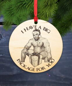 Meme I Have A Big Package For You Funny Barry Wood Ornament