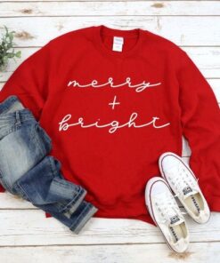 Merry And Bright Christmas Soft Sweatshirt