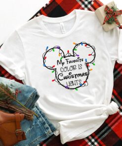 Mickey My Favorite Color Is Christmas Lights Shirt