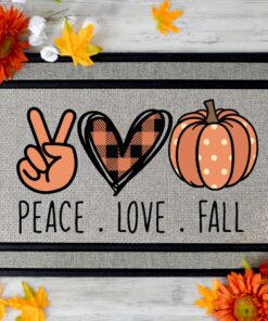 Peace Love Fall Decor Thanksgiving Doormat