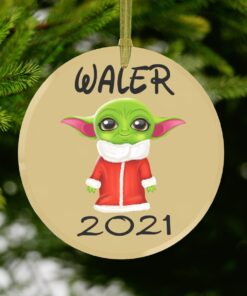 Personalized Baby Yoda Christmas Holiday Ornament