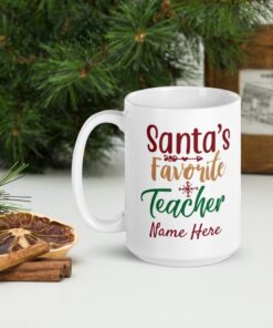 Personalized Teacher Santa’s Favorite Ho Christmas Mug