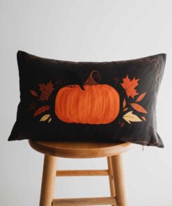 Primitive Dark Fall Pumpkin Lumbar Pillow