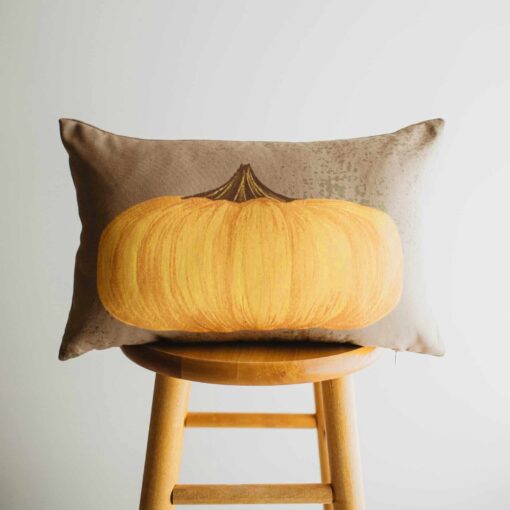 Primitive Flat Fall Pumpkin Lumbar Pillow