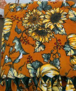 Pumpkin Floral Tie Thanksgiving Blanket