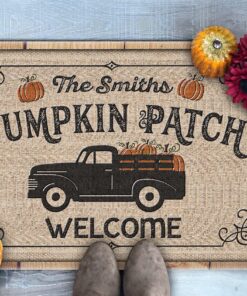 Pumpkin Patch Truck Thanksgiving Doormat