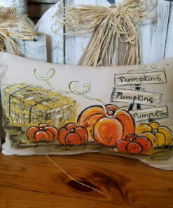Pumpkin Patch Wood Bench Pillows