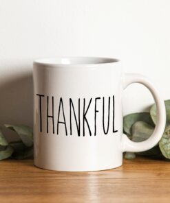 Rae-dunn Inspired Thankful Mug