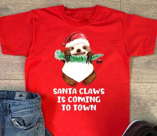 Santa Claws Is Coming To Town T-shirt