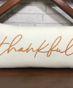 Thankful Autum Farmhouse Thanksgiving Lumbar Pillow