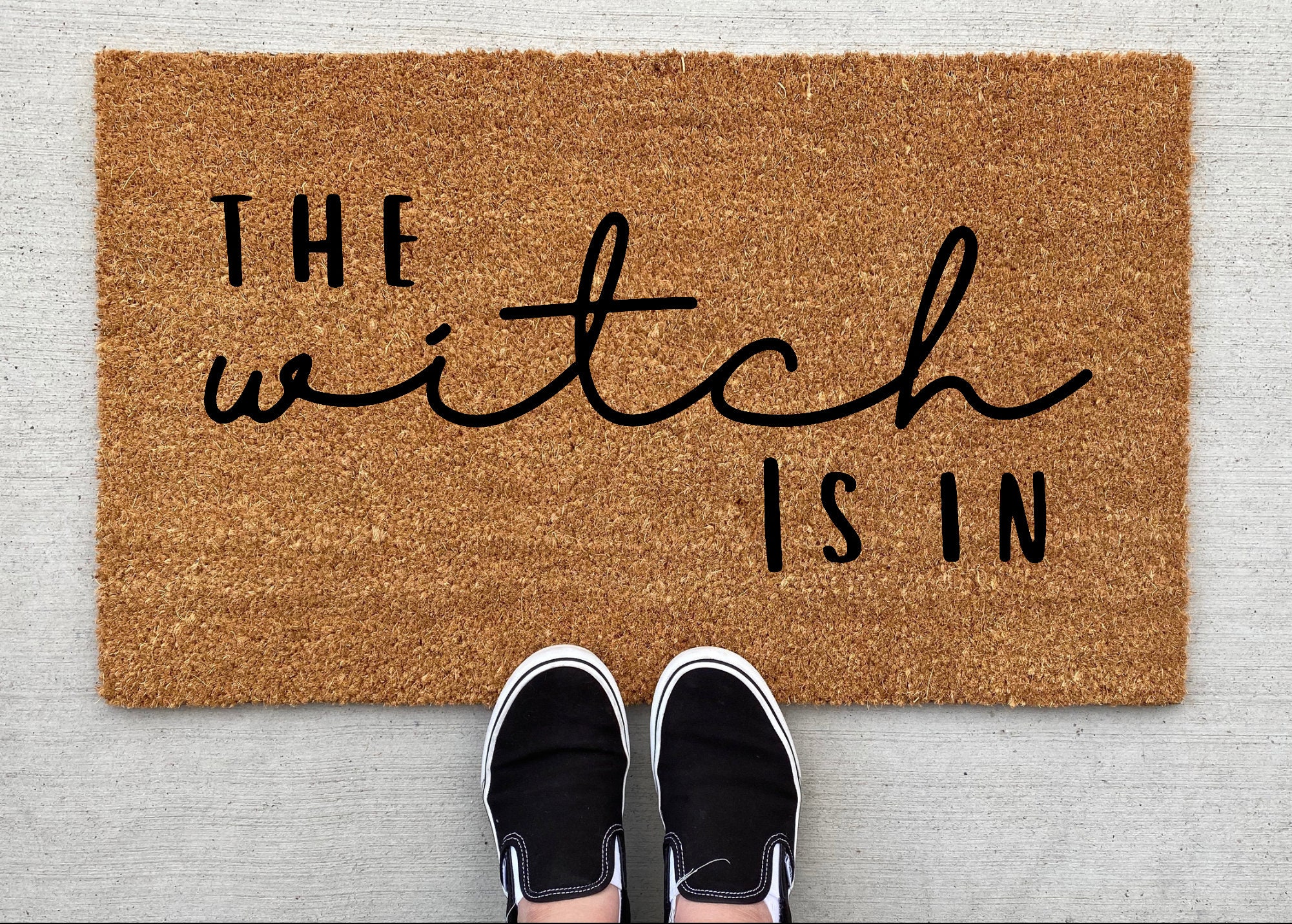 The Witch Is In Halloween Doormat