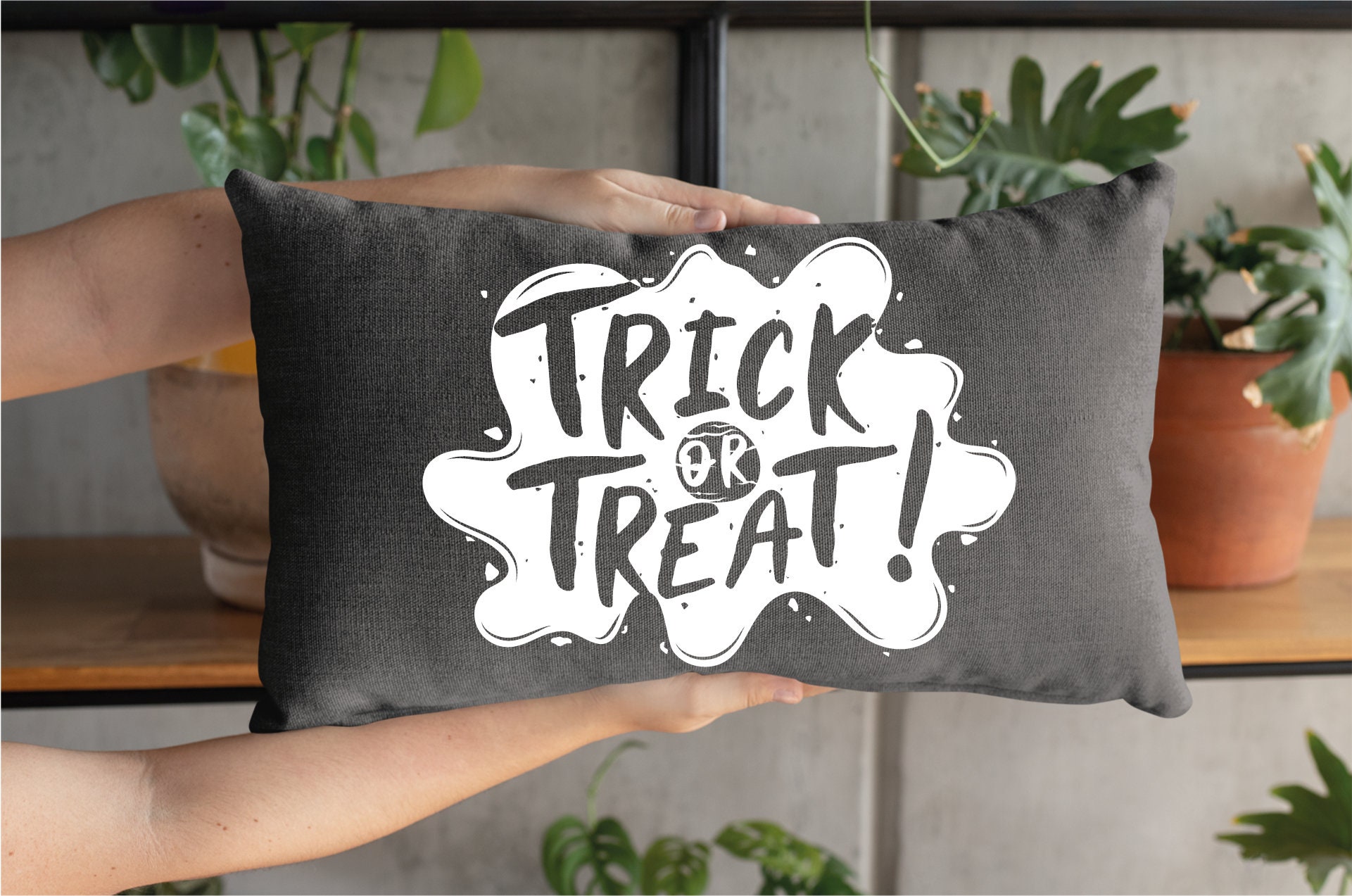 Trick Or Treat Halloween Throw Pillow