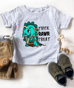 Trick or Treat Kids Shirt Dinosaur Halloween Shirt