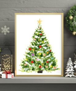 Wall Art Decor Christmas Tree Poster ForHoliday