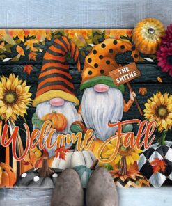 Welcome Fall Family Name Thanksgiving Doormat