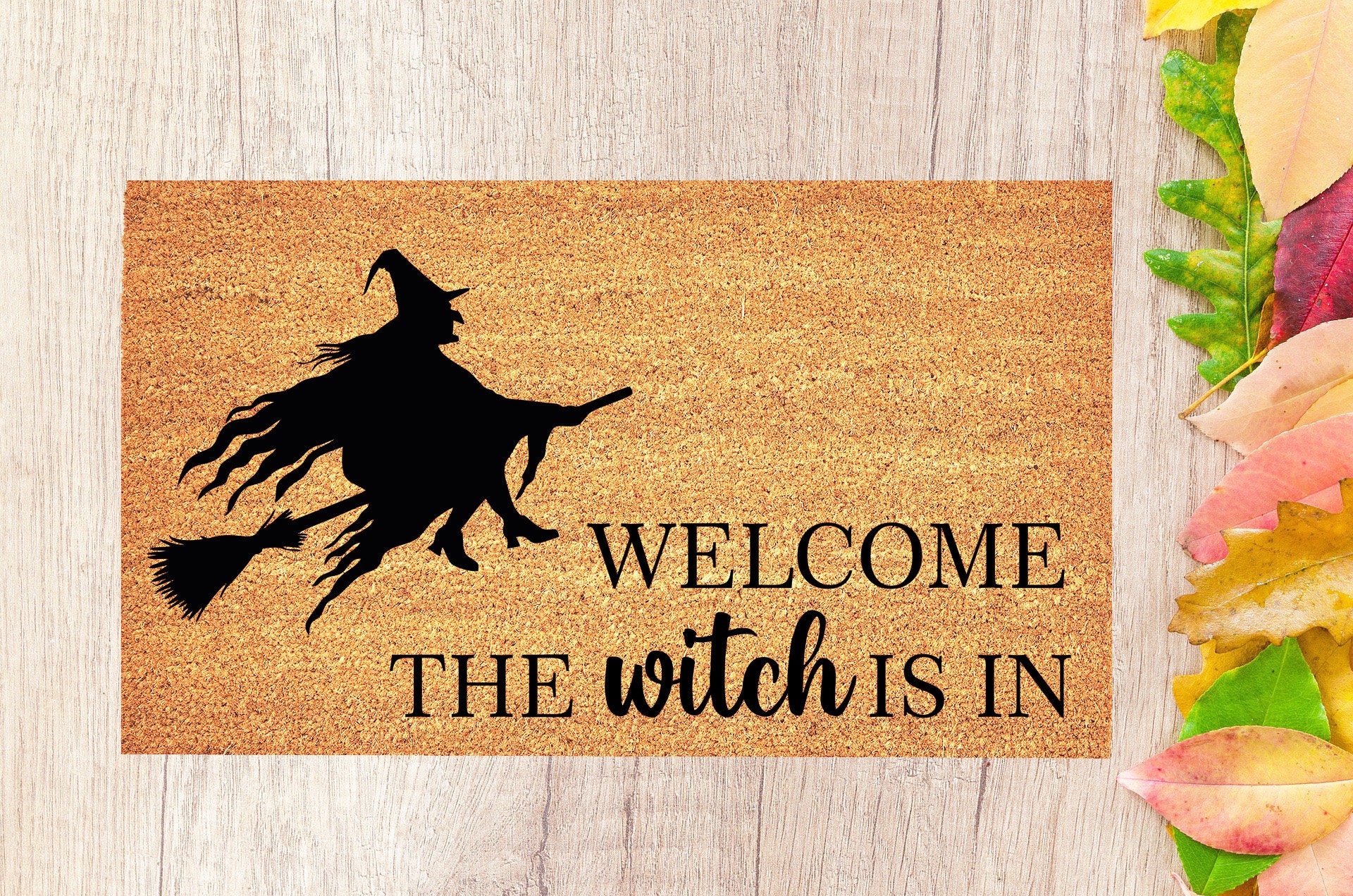 Welcome The Witch Is In Halloween Doormat