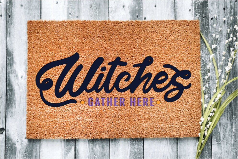 Witches Gather Here Halloween Doormat