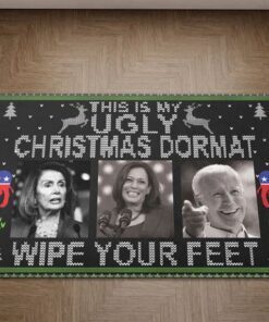 This Is My Ugly Christmas Wipe Your Feet Here Let’s Go Brandon Doormat