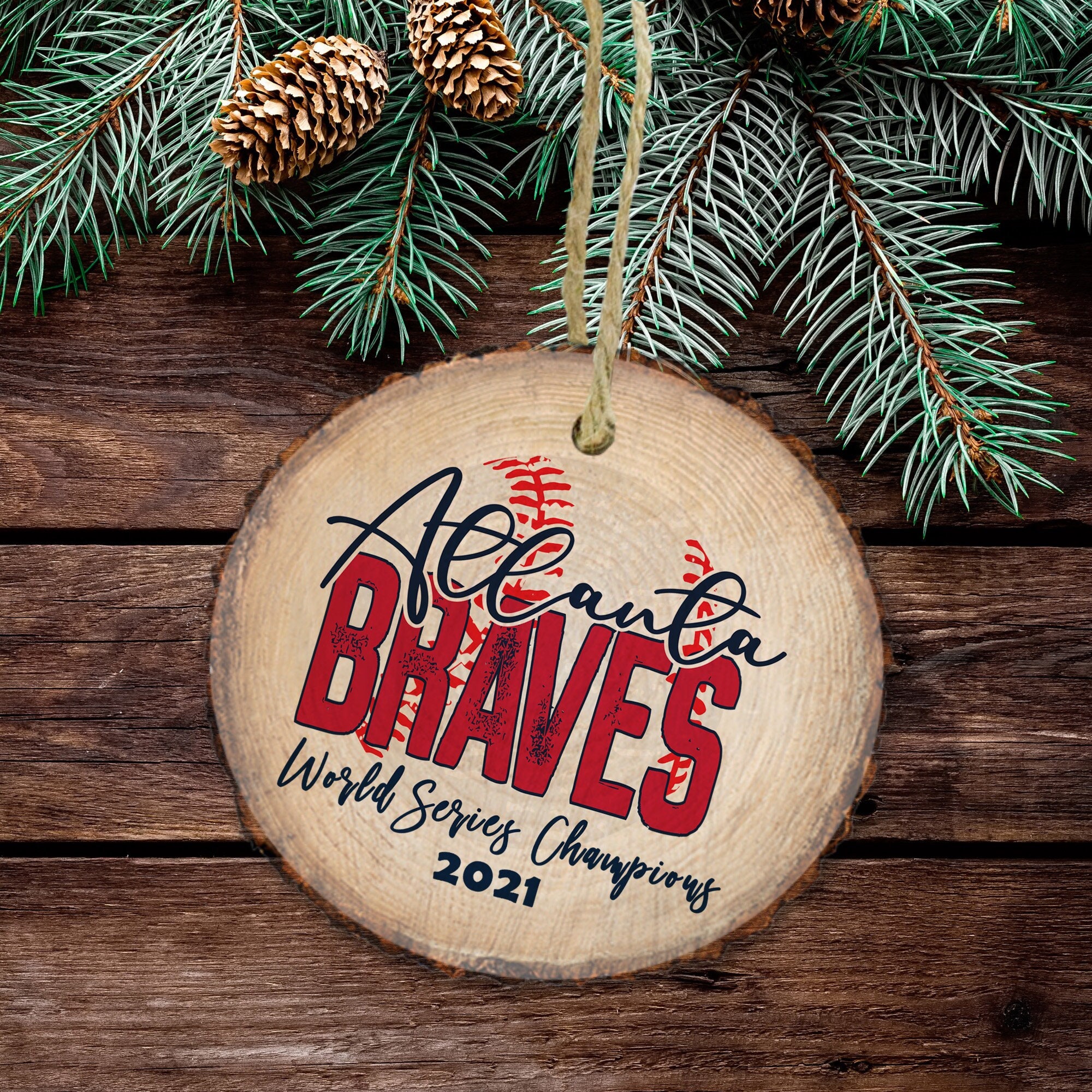 A tlanta Braves 2021 MLB Champions ATL Skyline Christmas Ornaments, Braves  ornament, Birch Wood Engraved, Home Decor, Christmas Gifts, Baseball, 2021