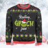Grinch Face 2021 Christmas Ugly Sweater 3D