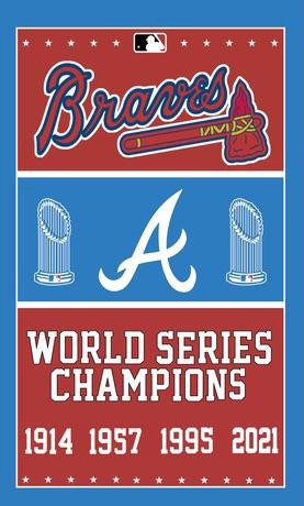 Atlanta Braves 2021 World Series Champions Double Sided Garden Flag