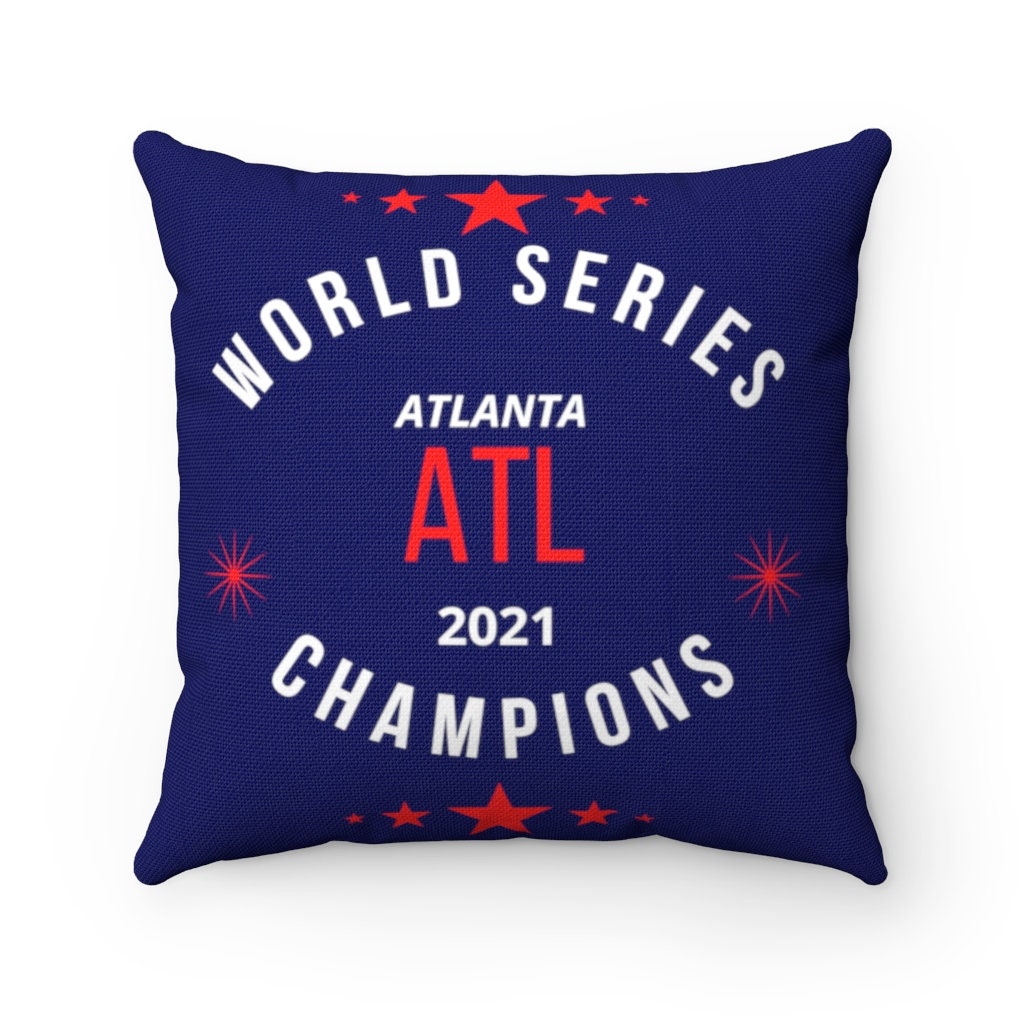 Champion Atlanta Braves 2021 World Series Square Throw Pillow