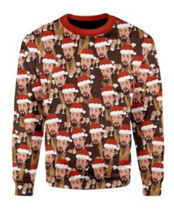 Christmas Leo Laughing Meme Ugly Sweater