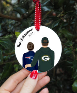 Custom NFL Football Patriots Christmas Ornament