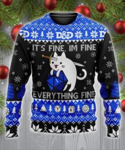Funny Dice Cat Ugly Dirty Christmas Sweater All Over Print