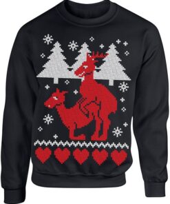 Humping Reindeer Funny Dirty Christmas Sweater
