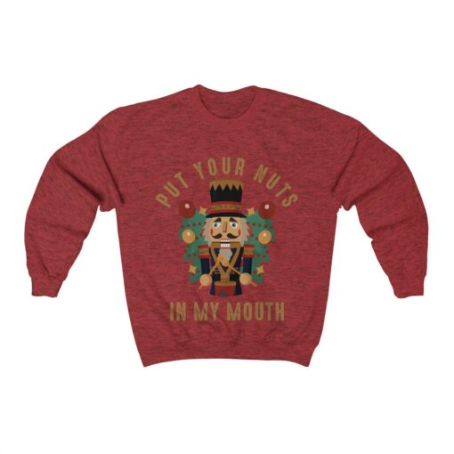Vintage Put Your Nuts In My Mouth Funny Dirty Christmas Sweater
