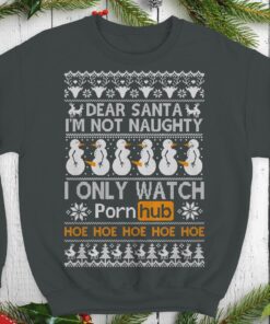 Dear Santa I’m Not Naughty I Only Watch PornHub Funny Dirty Christmas Sweater