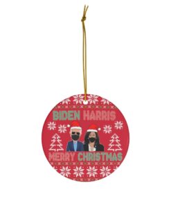 Biden Harris Ugly Funny Christmas Ornament