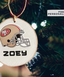 San Francisco 49ers NFL Personalized Christmas Wood Ornament