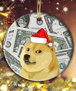 Meme 2021 Doge Coin Christmas Ornament