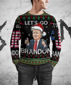 Let’s Go Brandon FJB US Flag Woolen Ugly Sweater