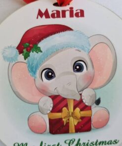 Elephant Custom Baby's first christmas ornament 2021