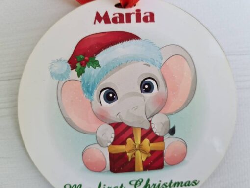 Elephant Custom Baby’s First Christmas Ornament 2021