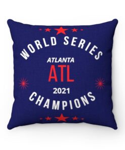 Champion Atlanta Braves 2021 World Series Square Throw Pillow