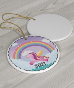 Ceramic Ornament For Kids 2021 Unicorn Christmas