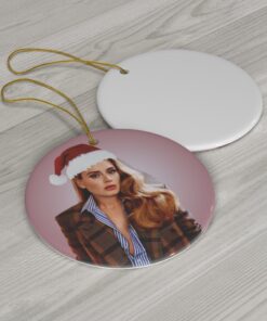 Adele 30 Santa Hat Ceramic Christmas Ornament
